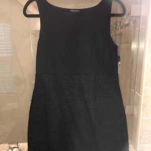 Theory black and tweed mini dress w/ metallic 12